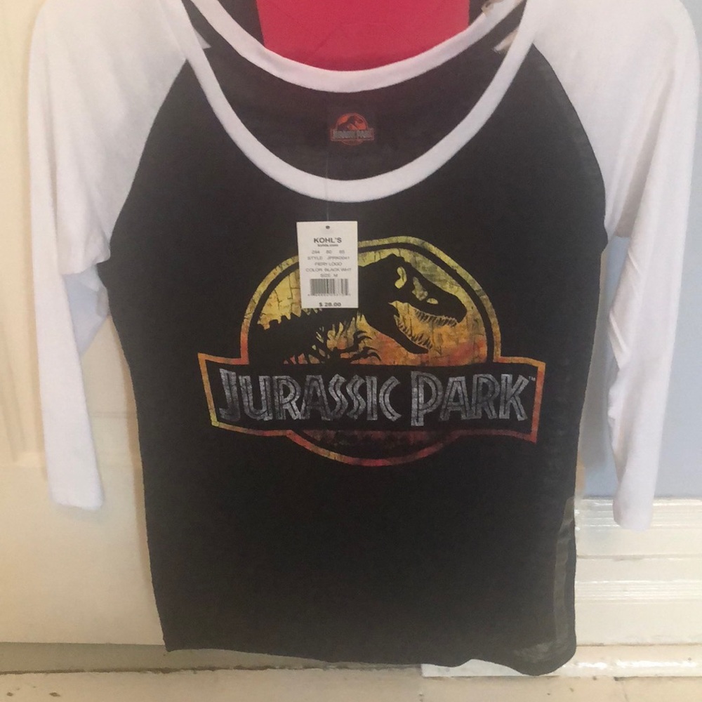 Jurassic park baseball tee